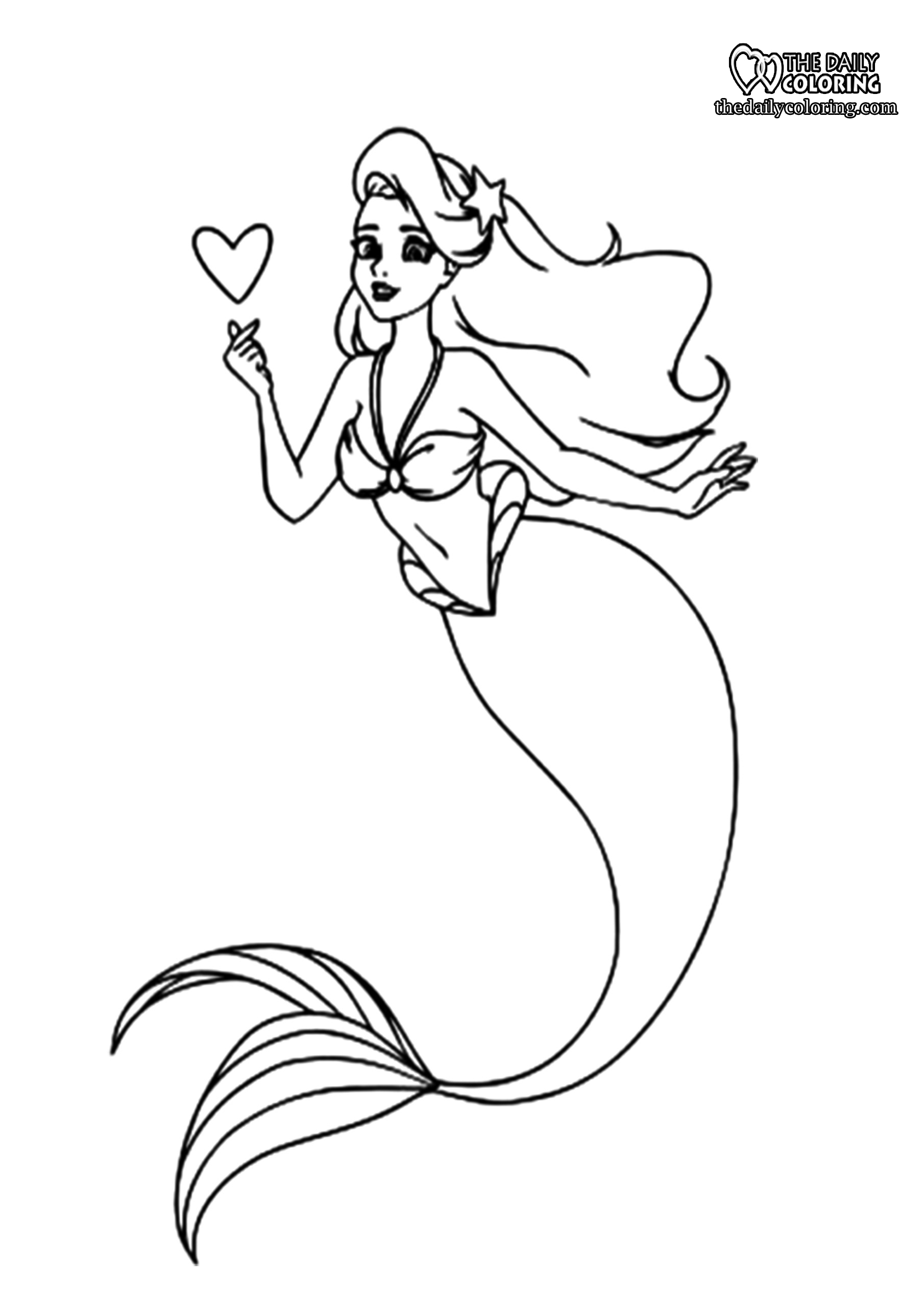 Elsa Mermaid Coloring Pages