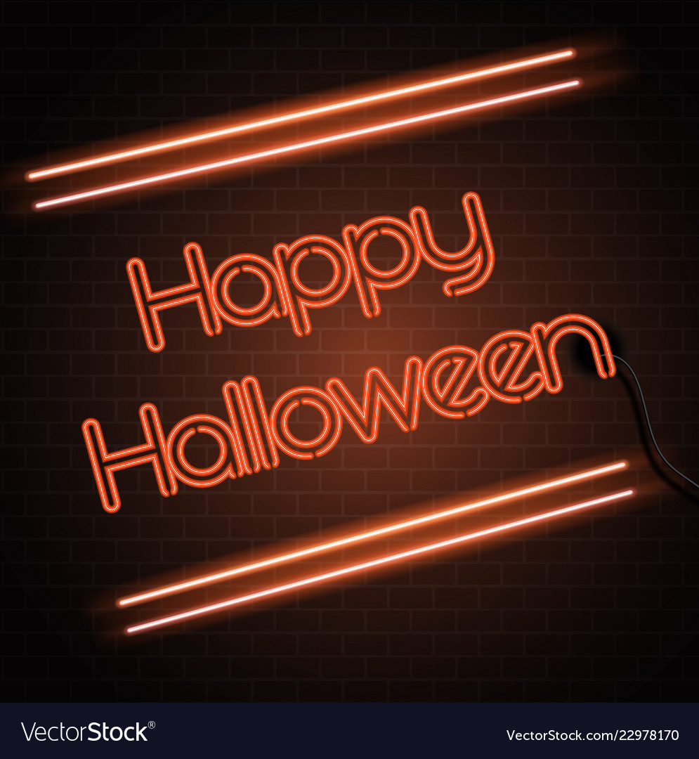 Halloween neon sign background Royalty Free Vector Image