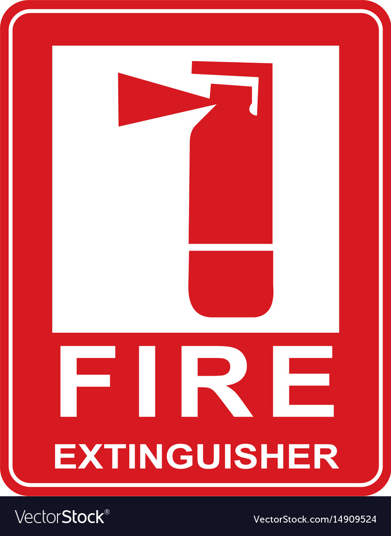 Fire extinguisher sign Royalty Free Vector Image