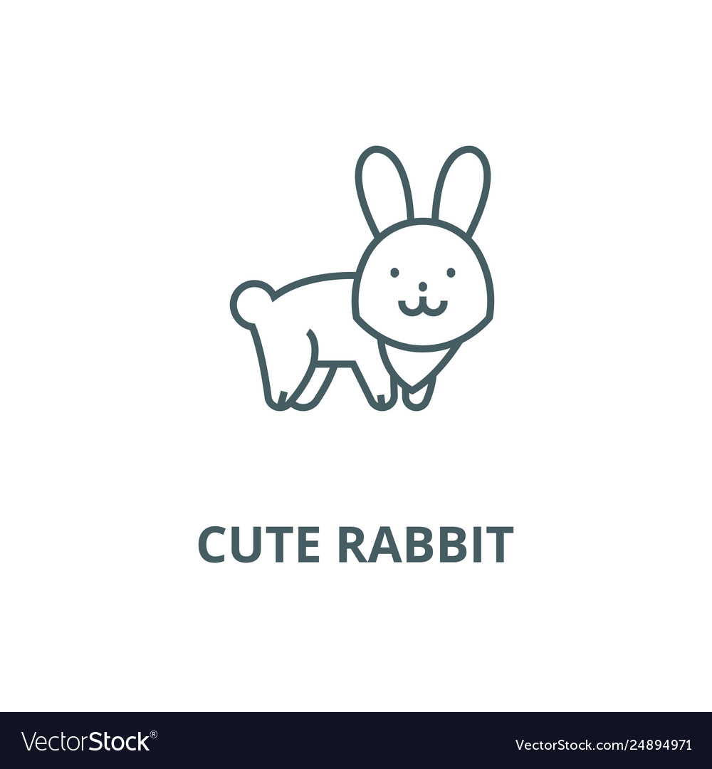 Cute rabbit line icon rabbit outline Royalty Free Vector