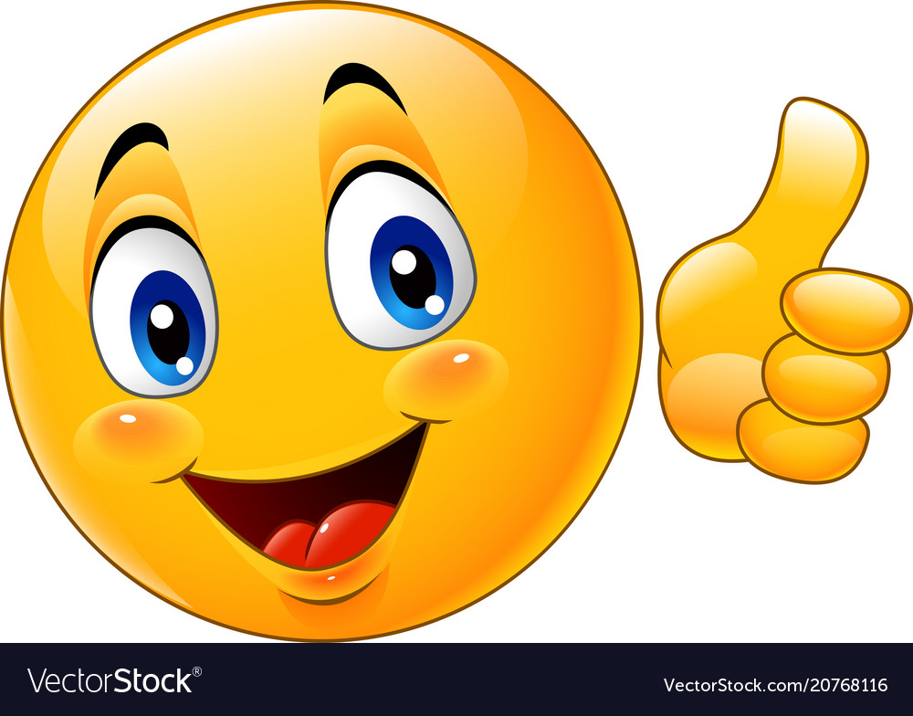 Thumbs Up Cartoon Smiley