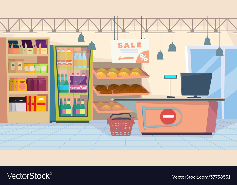 Grocery Shop Facade Exterior Isolated Flat Cartoon Vector, 44% OFF