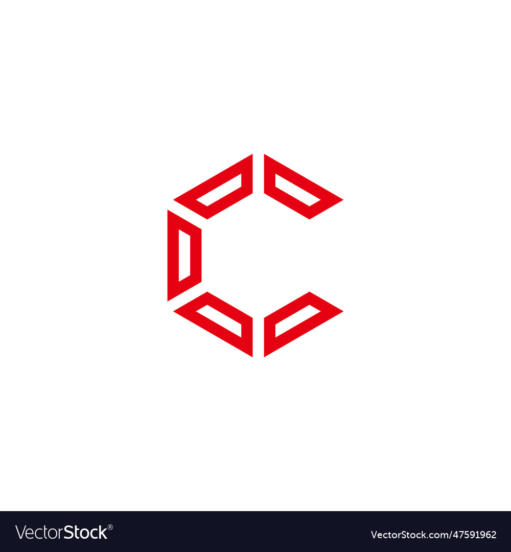 Letter c technology hexagon geometric symbol Vector Image