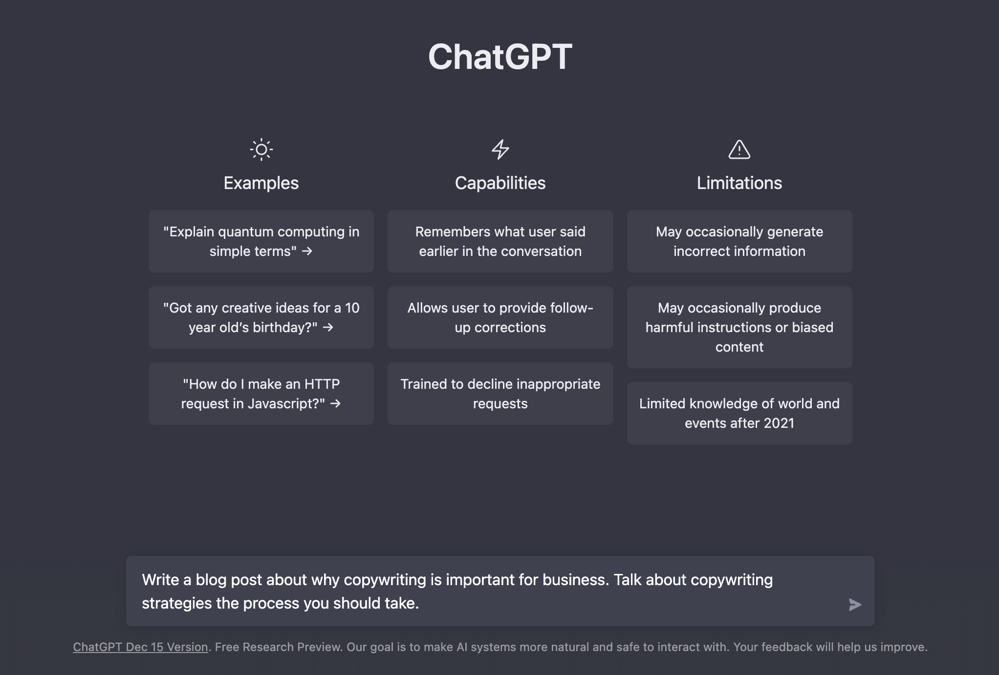 ChatGPT prompt