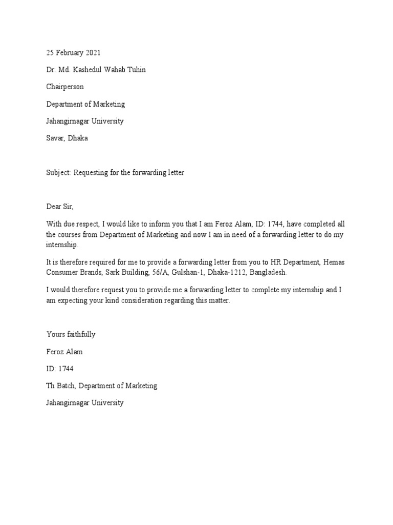 Forwarding Letter | PDF