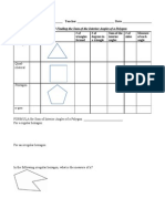 2.4: Finding The Sum of Interior Angles of Polygons (Worksheet)