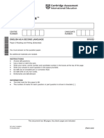 Cambridge IGCSE: English As A Second Language 0510/22