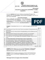 HV Erneuerbare Energien. Aufgabenblatt