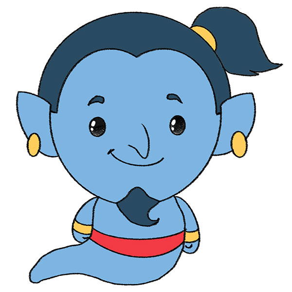 how to draw Genie for kids