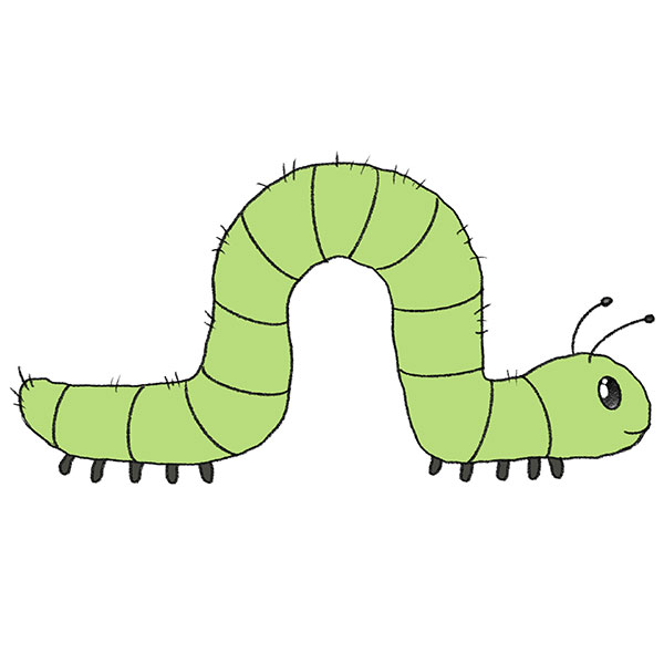 how to draw a caterpillar for kids