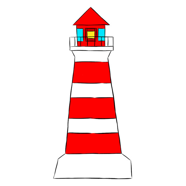 how to draw a lighthouse