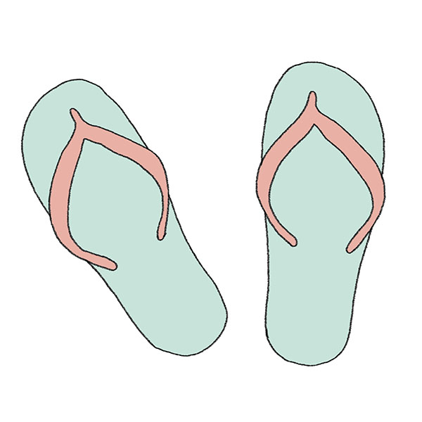 how to draw sandals