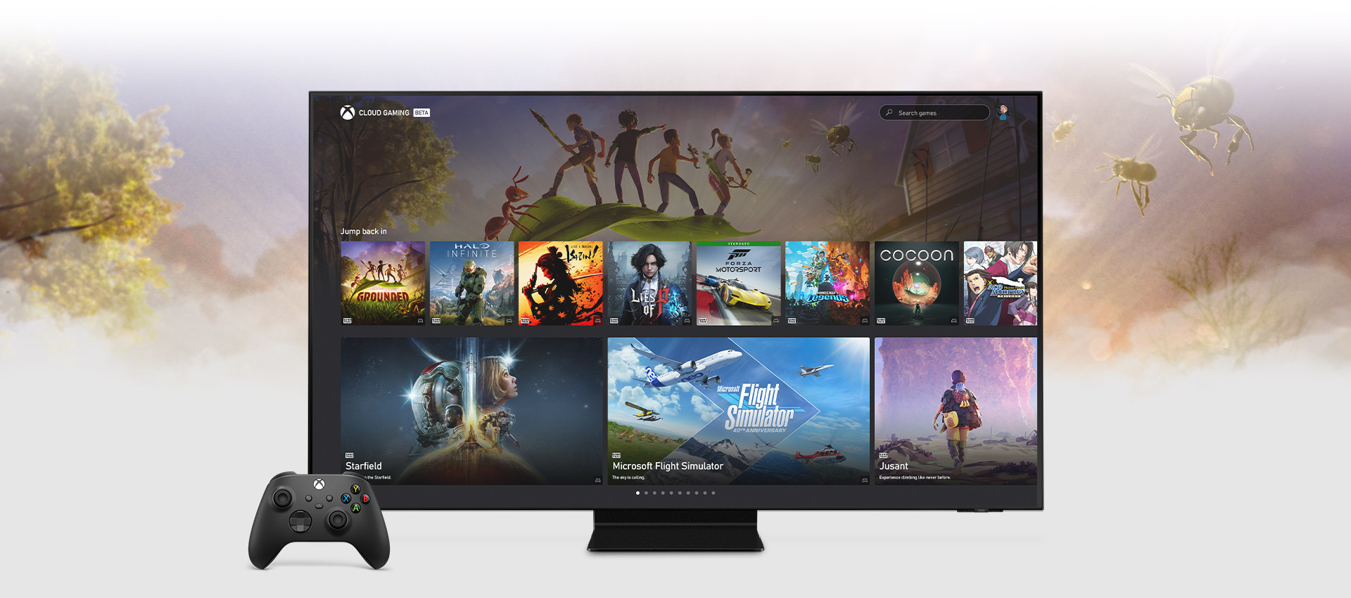 Startbildschirm der Xbox App auf einem Samsung Smart TV