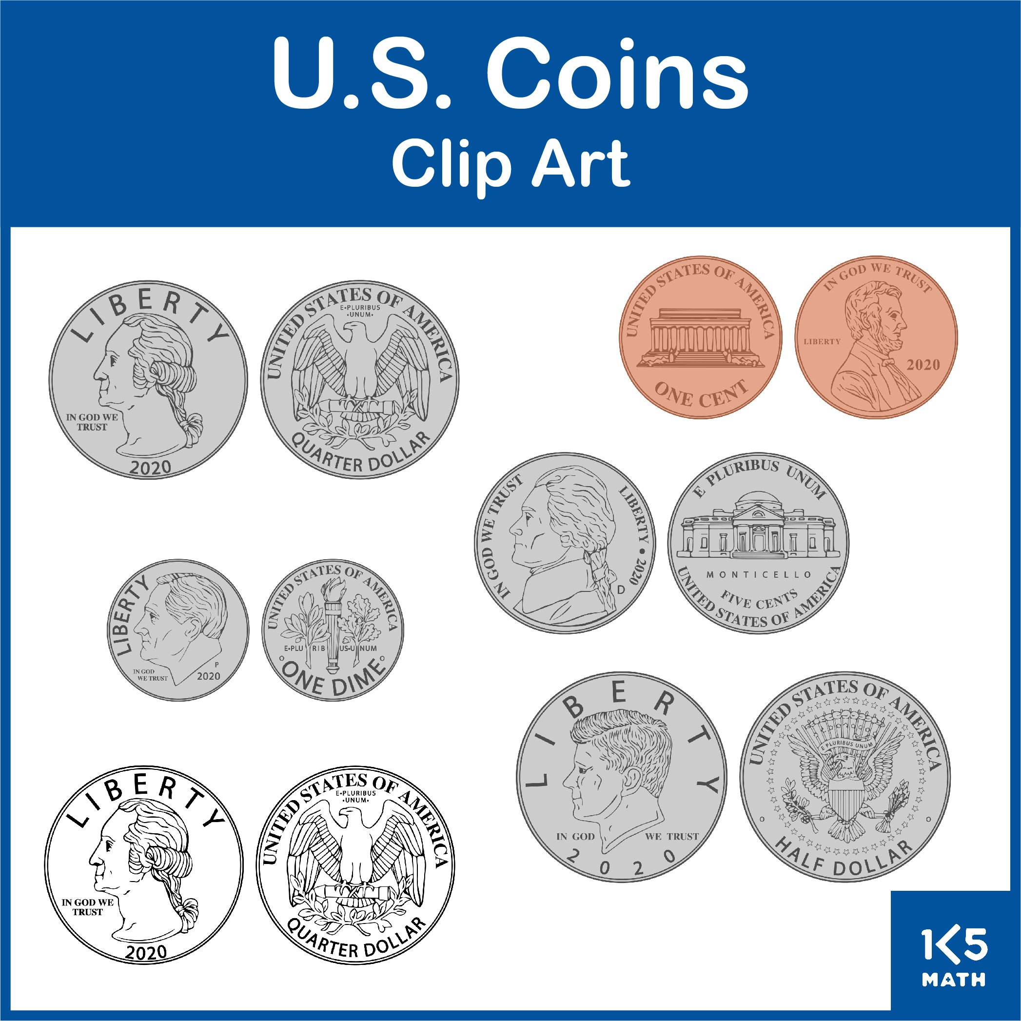 U.S. Coins Clip Art