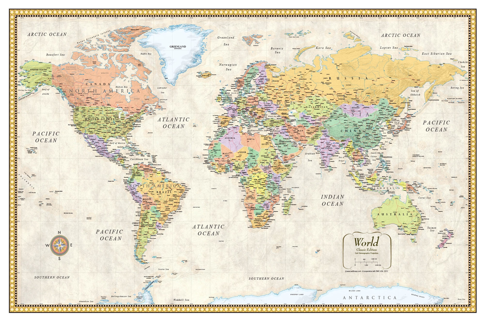 Large World Wall Map Physical Laminated - vrogue.co