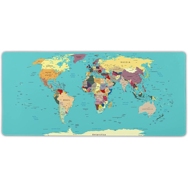 Extra Large World Map Mouse Pad XXXL Mousepad Gaming Accessories ...