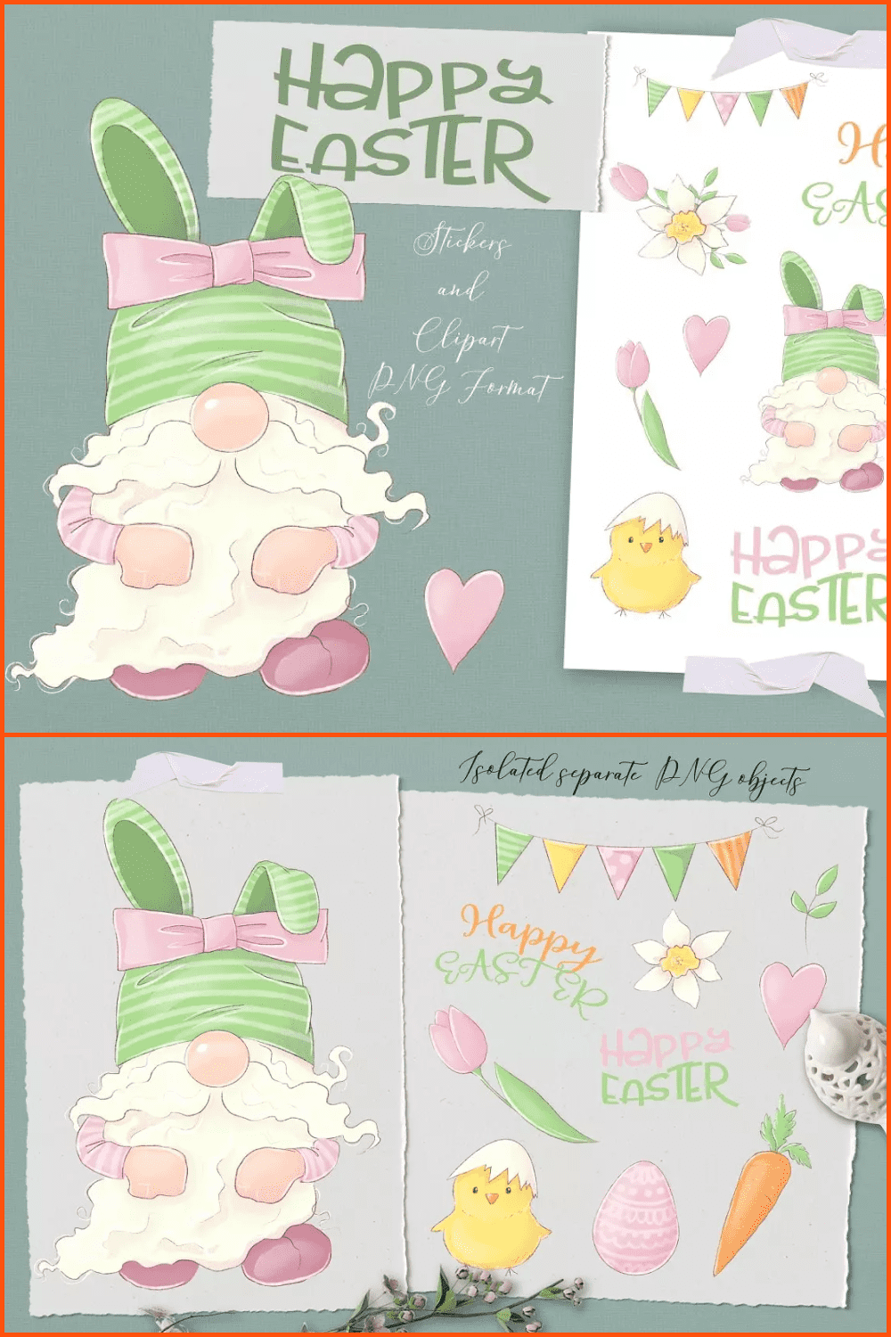 Easter Gnome Clipart.