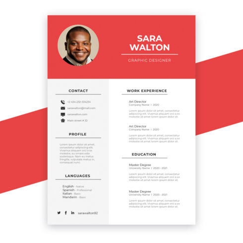 CV Resume For Graphic Designer cover image.