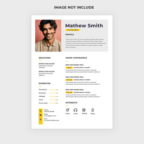 UI UX Designer Resume/CV cover image.