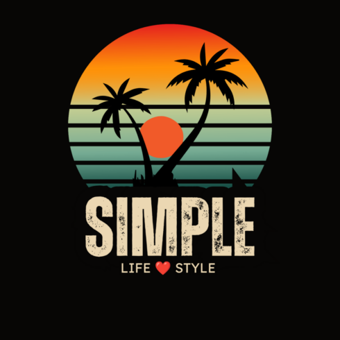 Simple life style T-shirt design cover image.