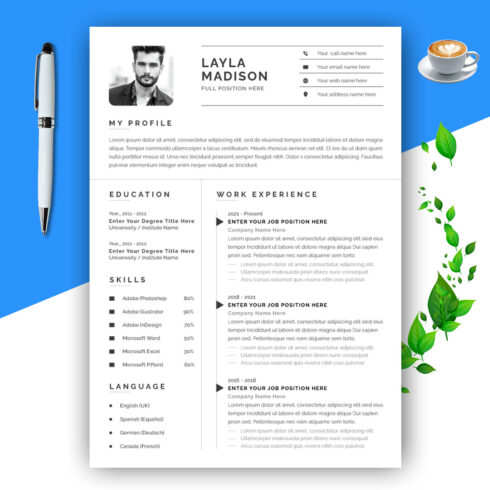 Modern Resume Design Layout cover image.