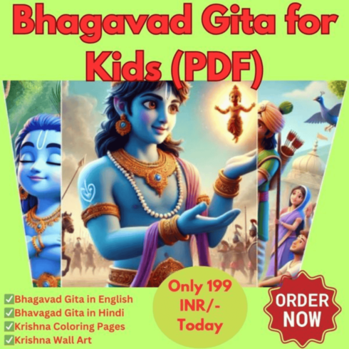 Bhagavad Gita For Kids - English and Hindi Version cover image.