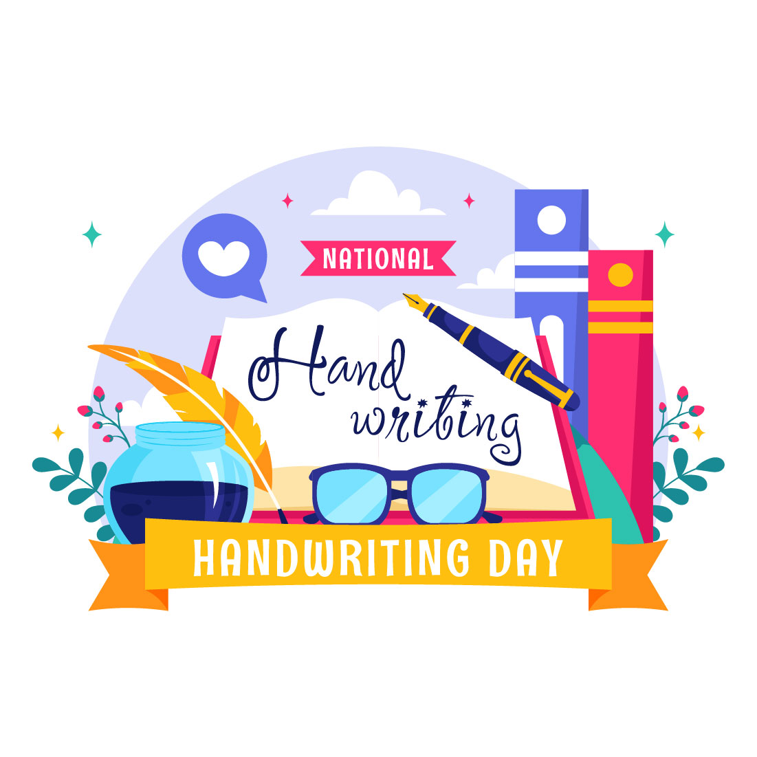 10 National Handwriting Day Illustration preview image.