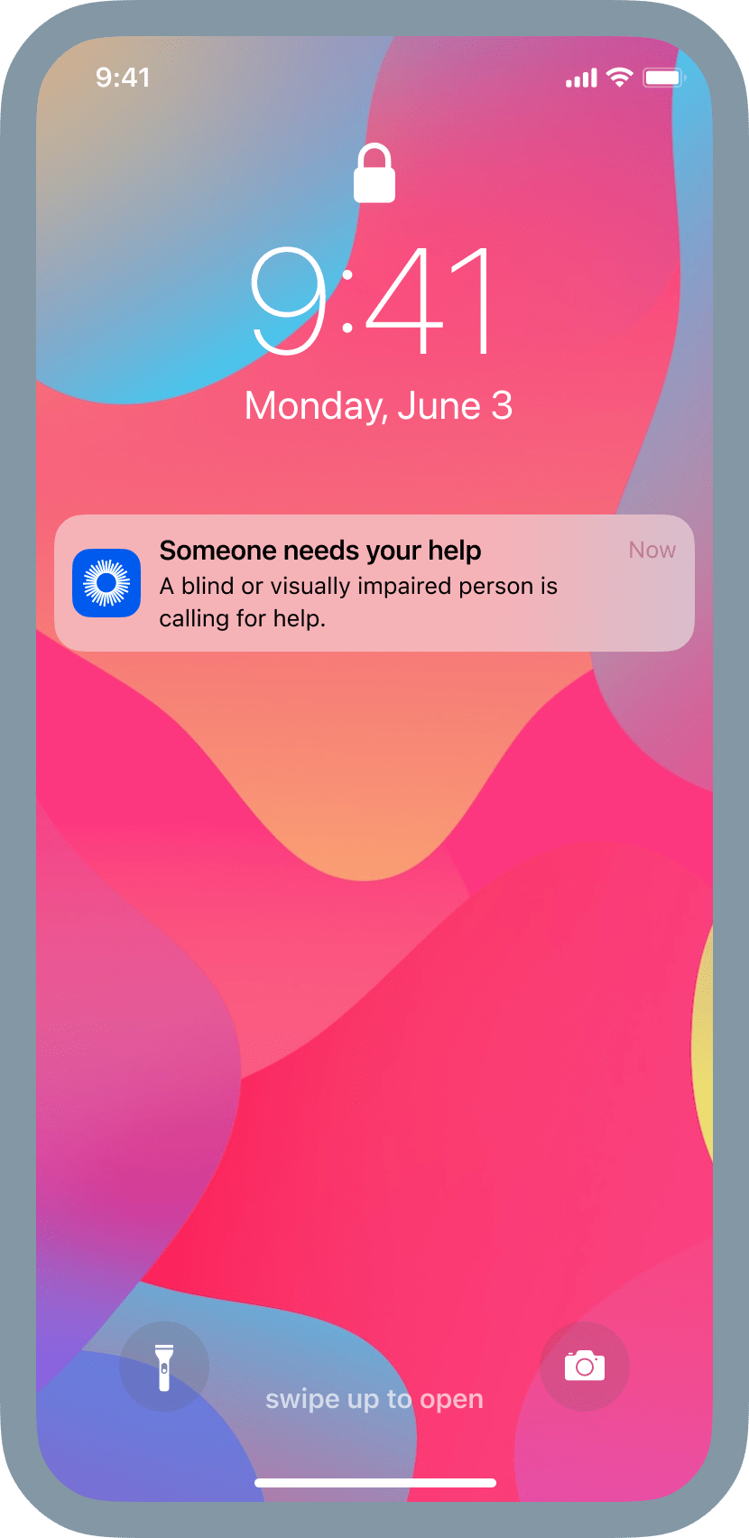 Phone showing push notification