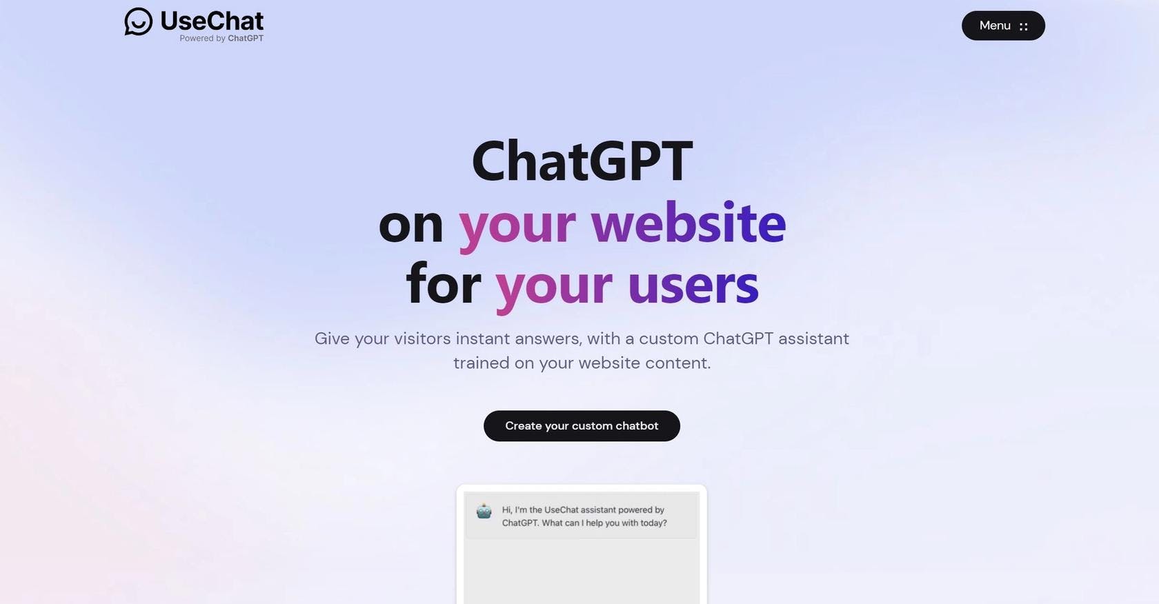 ChatGPT on your website for your users