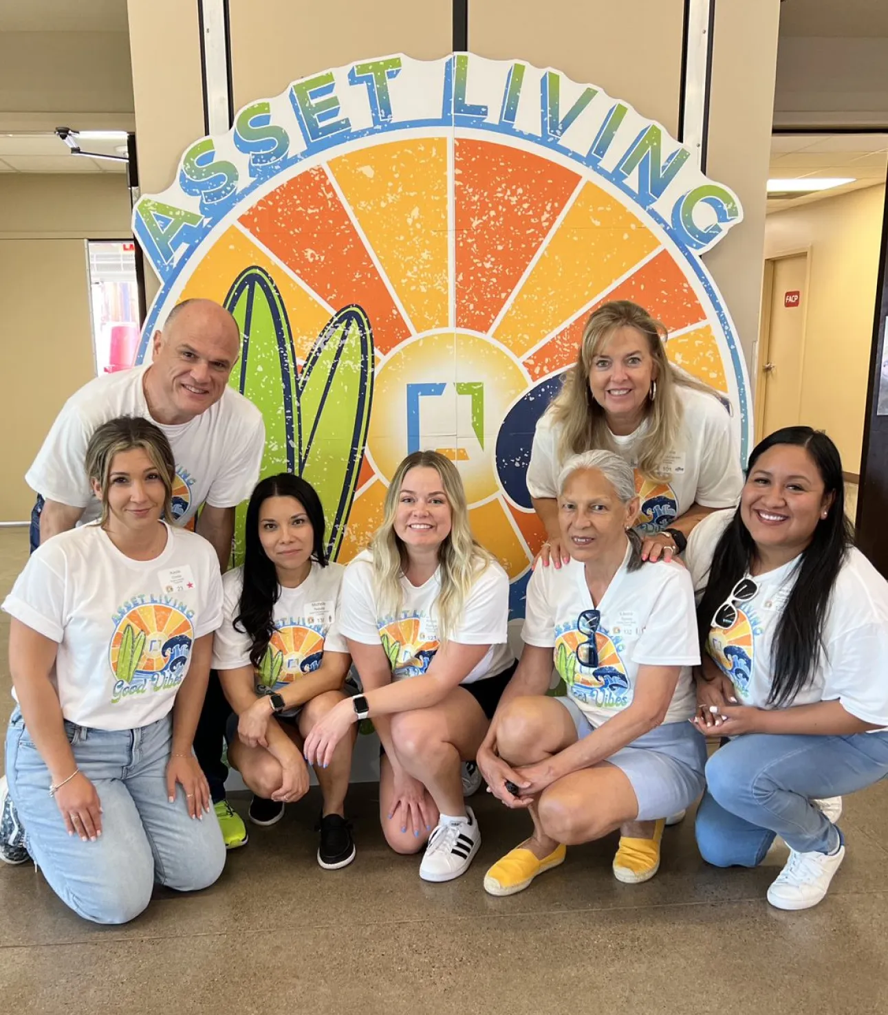 asset living employees at an event dressed casually