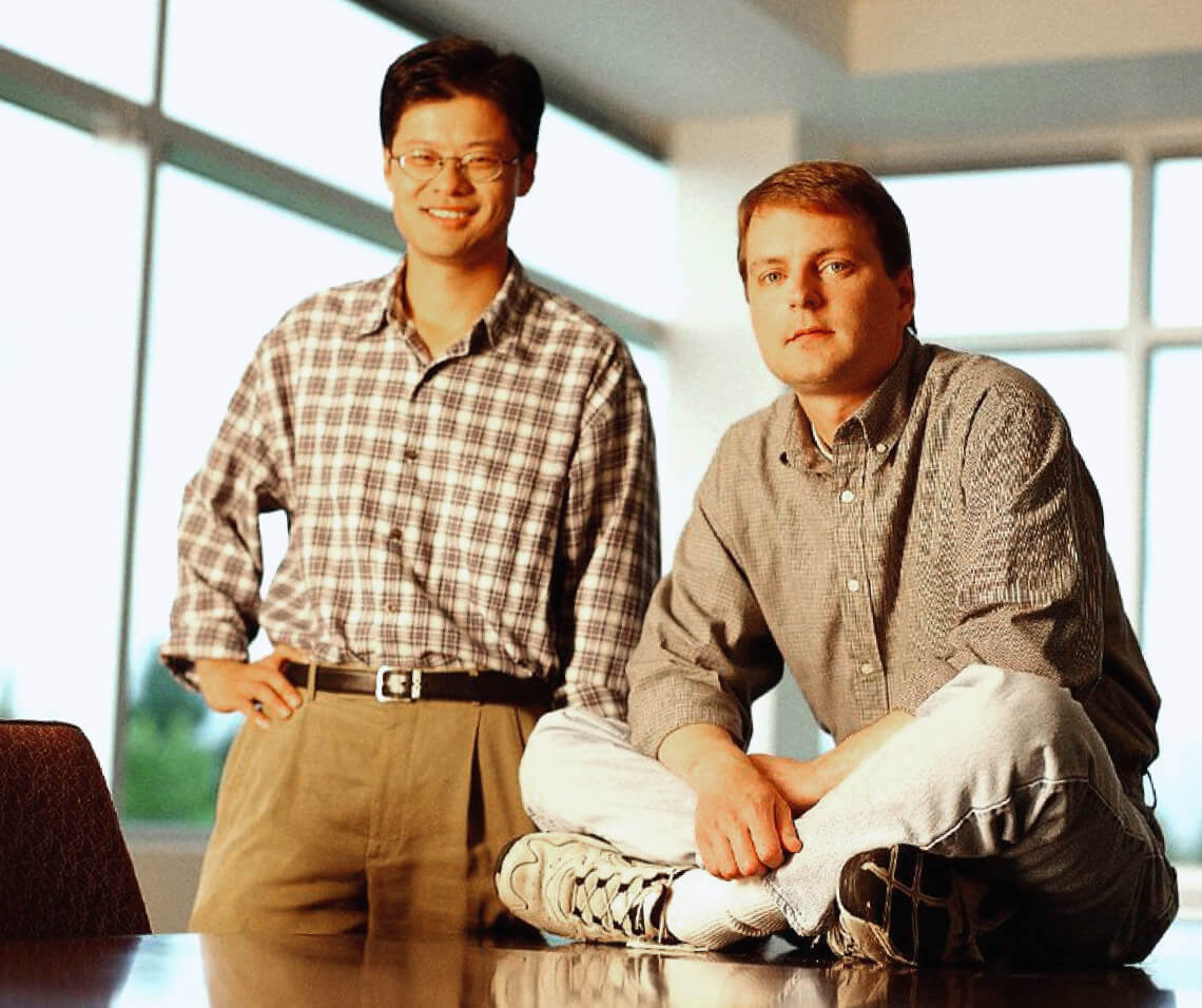 A photo of Yahoo founders