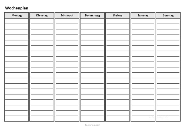 Blanko Tabelle Zum Ausdrucken Wochenplan Vorlage Kost - vrogue.co