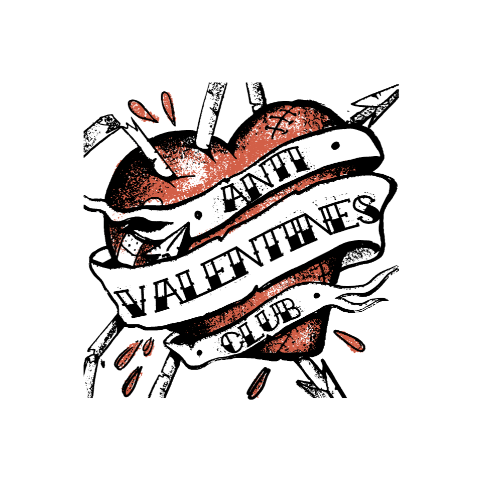 Anti Valentine's tattoo editable t-shirt template