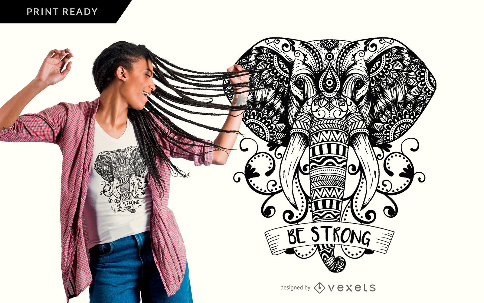 Mandala Elefant T-Shirt Design