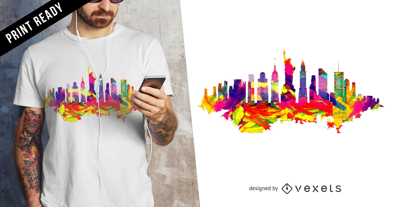 New York Skyline T-Shirt Design