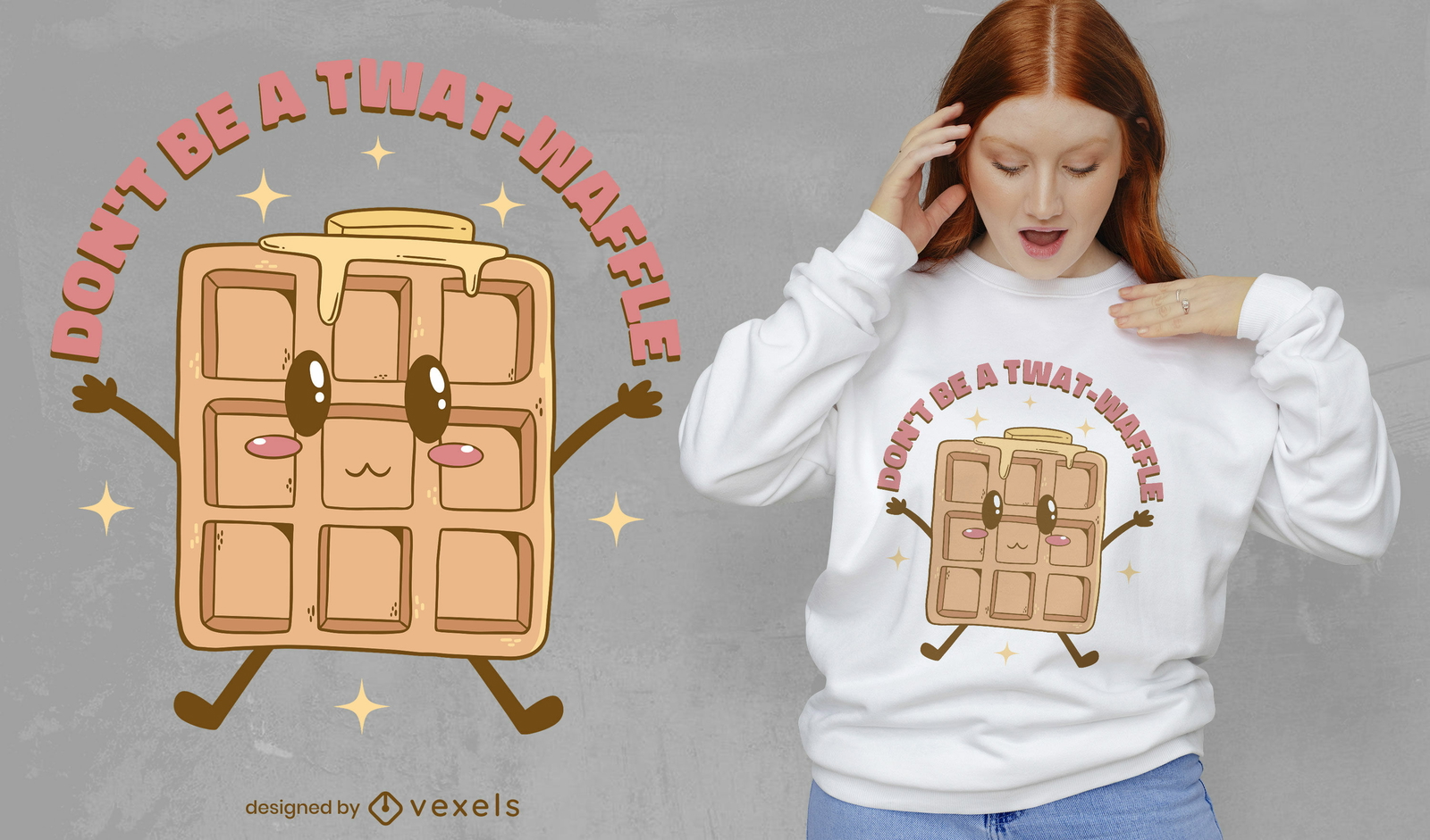 Kawaii Waffelzitat T-Shirt Design