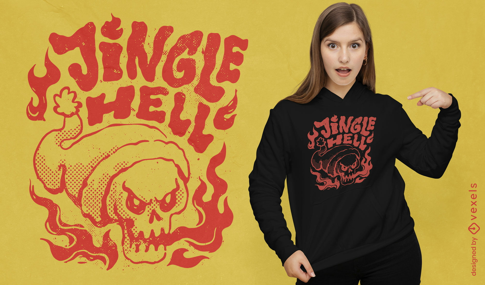 Jingle Hell Totenkopf T-Shirt Design