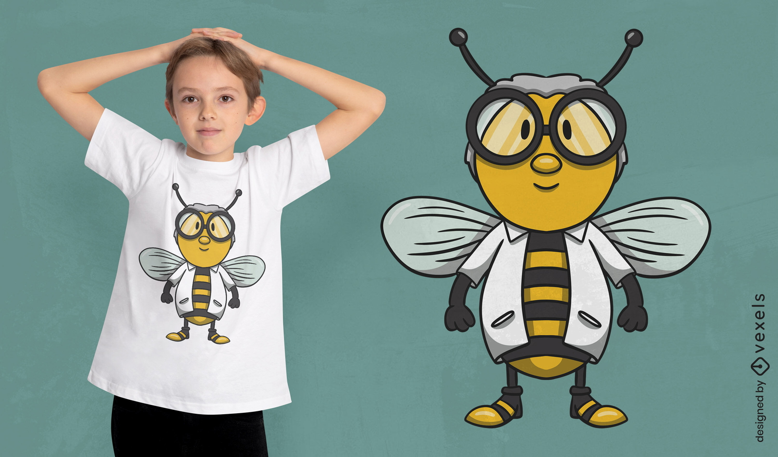 Wissenschaftler-Bienen-T-Shirt-Design