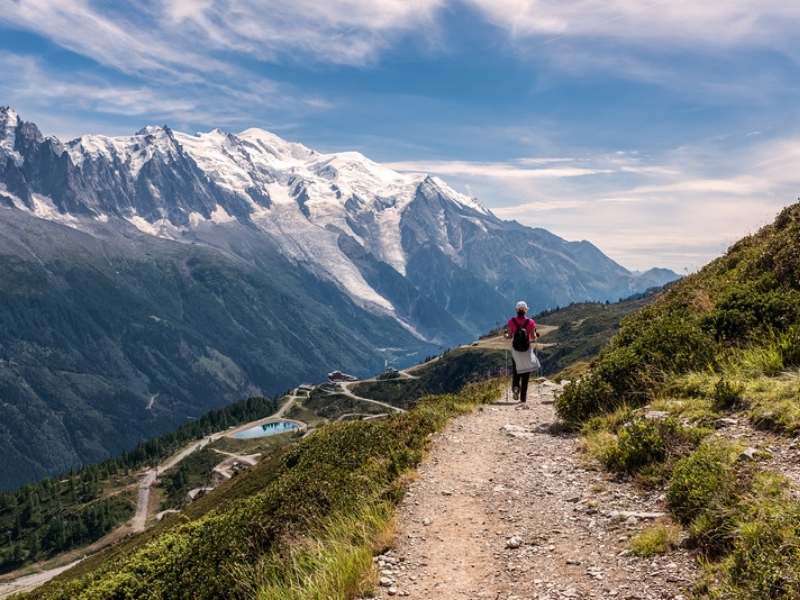 female hiker on the Tour du Mont Blanc