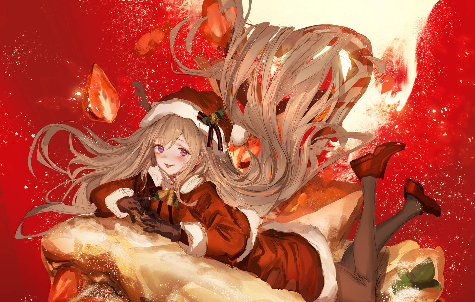 Anime Pige Jul Wallpaper