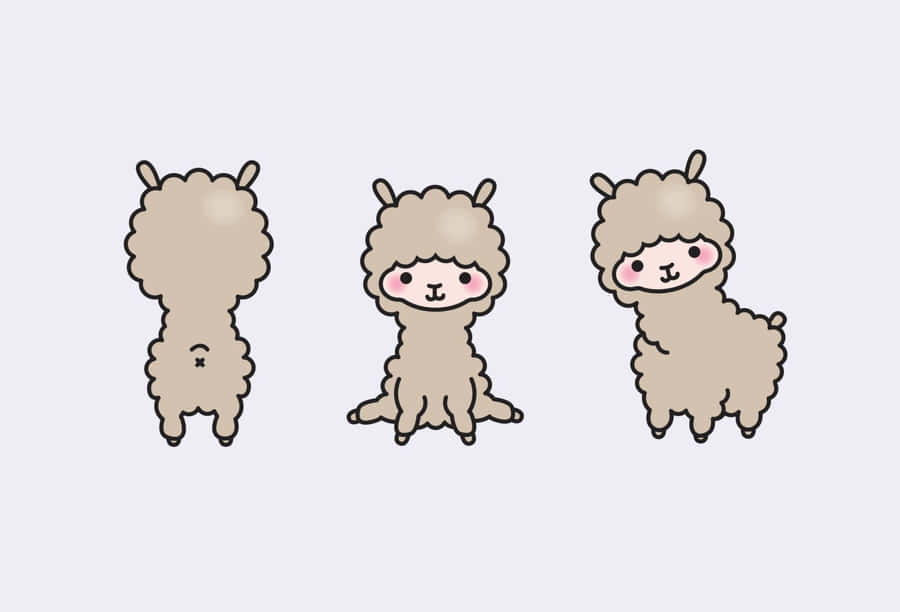 Kawaii Llama Wallpaper