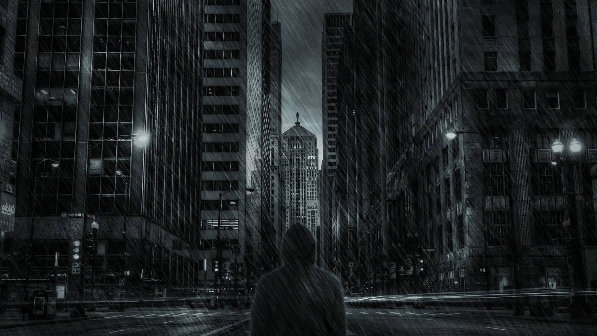 Abandoned Dark City Background