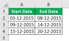 Date Range in Excel - Example 1-5