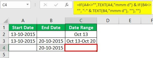 Date Range in Excel - Example 4-2