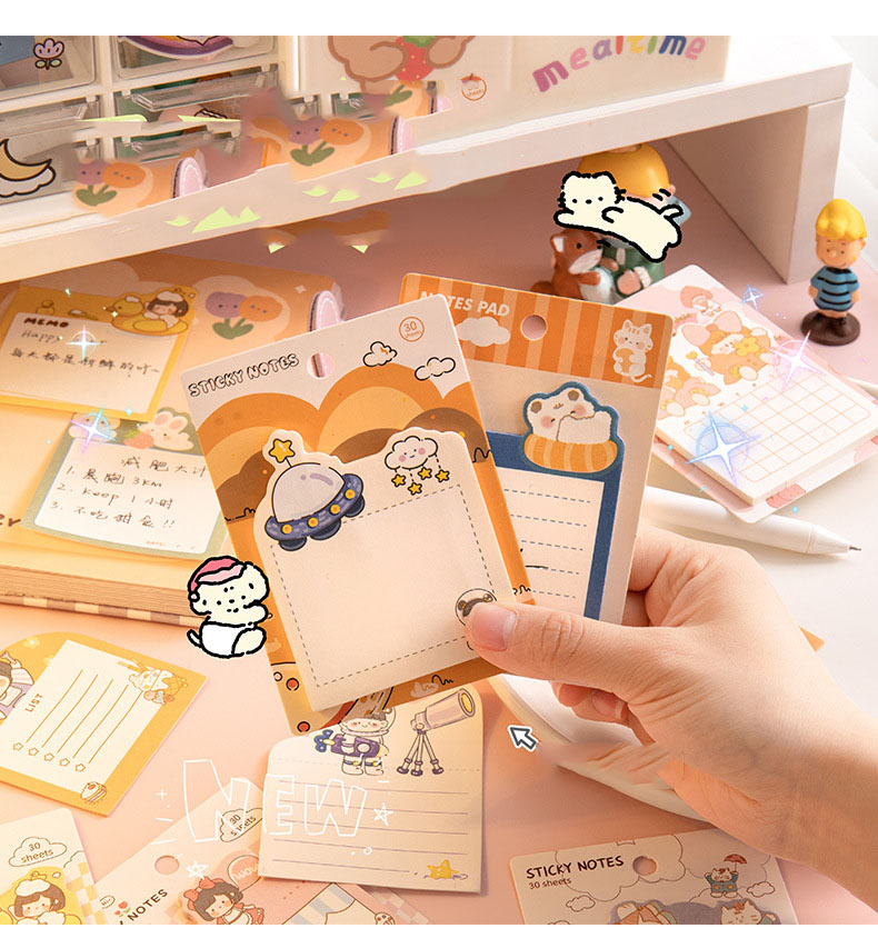 Quyển note, giấy ghi chú, giấy nhớ set 30 tờ sticker học tập cute ...