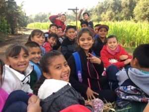 group of students on a hayride