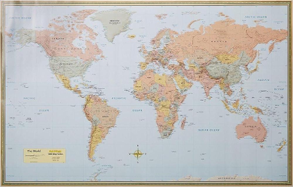 Large Laminated World Map - United States Map