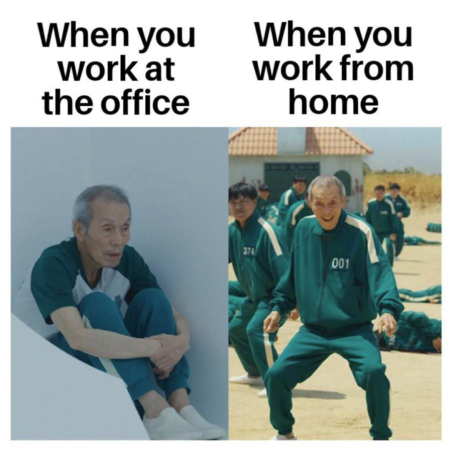 Working from home meme