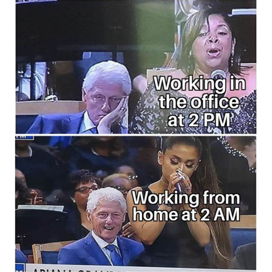 Working from home meme