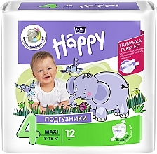 Scutece pentru bebeluși 8-18 kg, mărimea 4, 12 buc. Bella Baby Happy Maxi